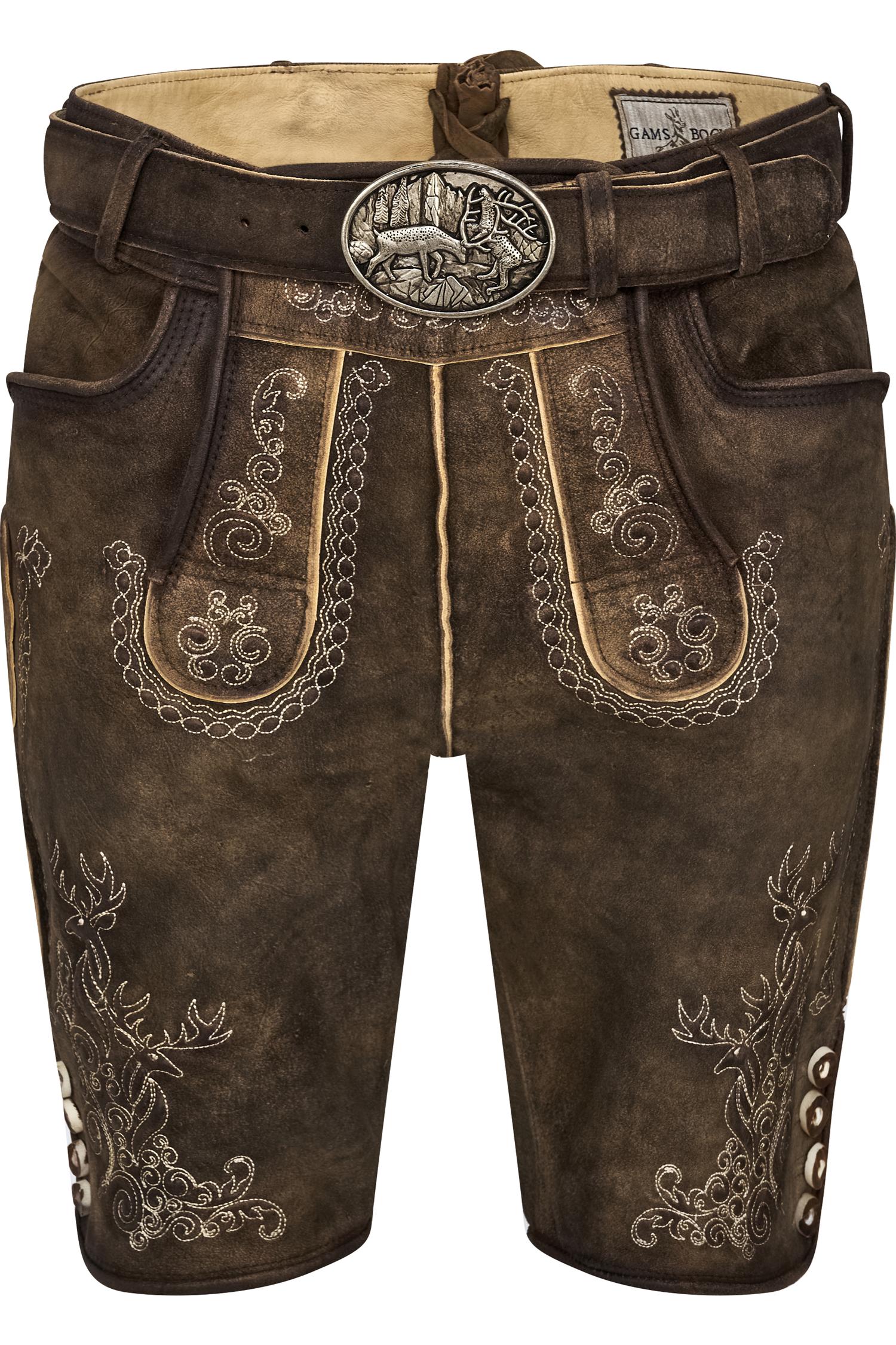 Lederhose Franz von Gamsbock in Grau Lederhose Franz von Gamsbock in Grau